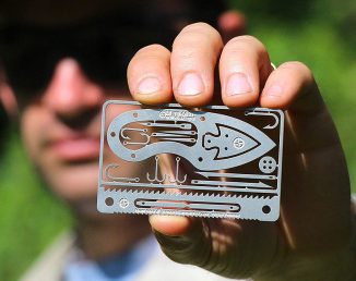 Tiny Survival Card: 17-Tool Survival Kit with Knife That Fits in Your Wallet