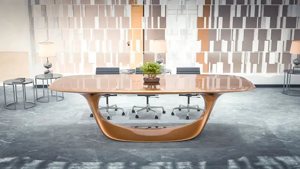 Tobia Desk - Modern Curvaceous Office Desk by Nüvist