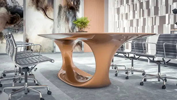 Tobia Desk - Modern Curvaceous Office Desk by Nuvist