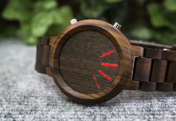 Tokyoflash Kisai Blade Wood Link LED Watch