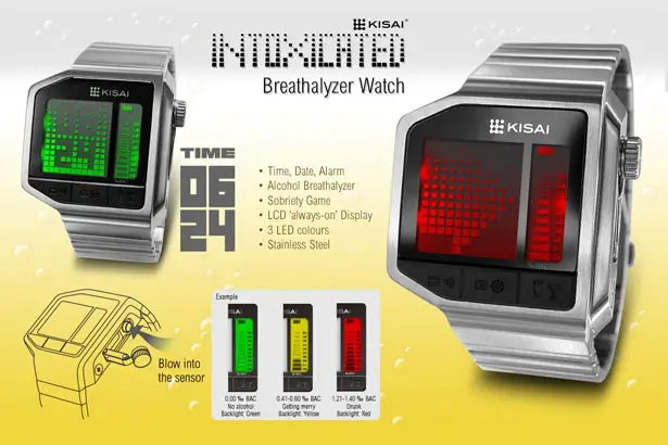 Tokyoflash Kisai Intoxicated LCD Watch Is Able to Test Your Blood Alcohol Content