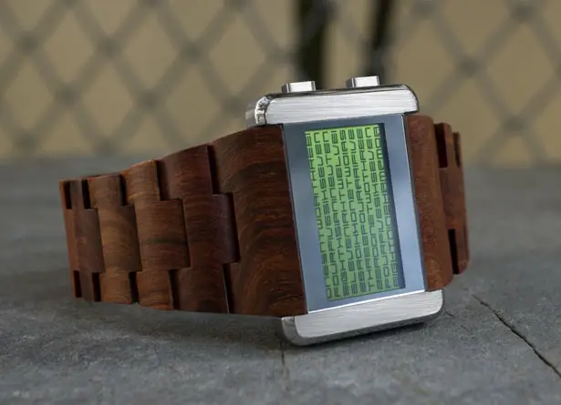 Tokyoflash Kisai Kaidoku Wood LCD Watch by Tynan Mayhew