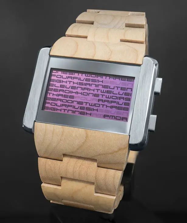 Tokyoflash Kisai Kaidoku Wood LCD Watch by Tynan Mayhew