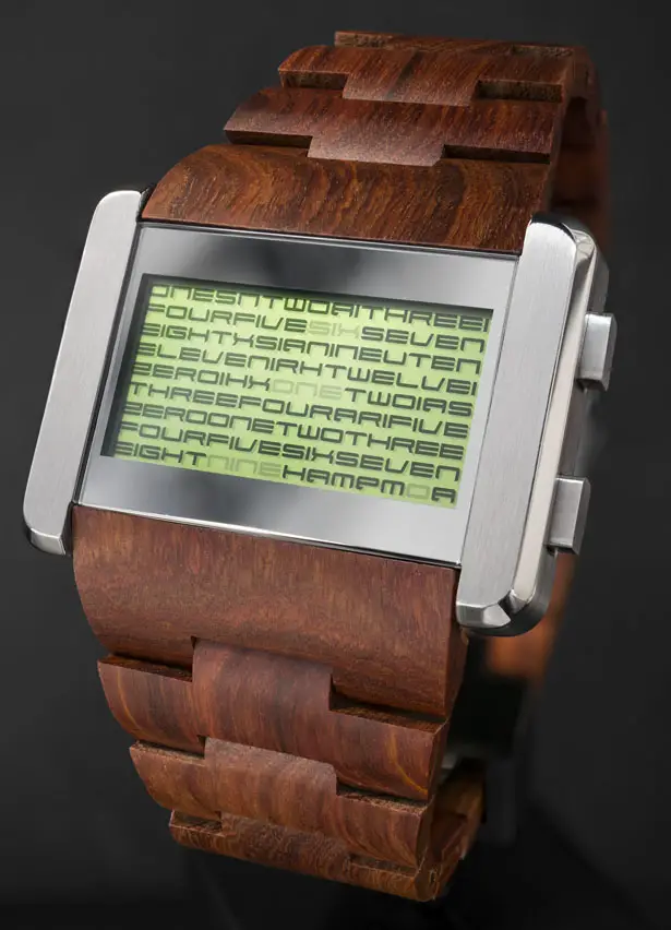 Tokyoflash Kisai Kaidoku Wood LCD Watch by Tynan Mayhew