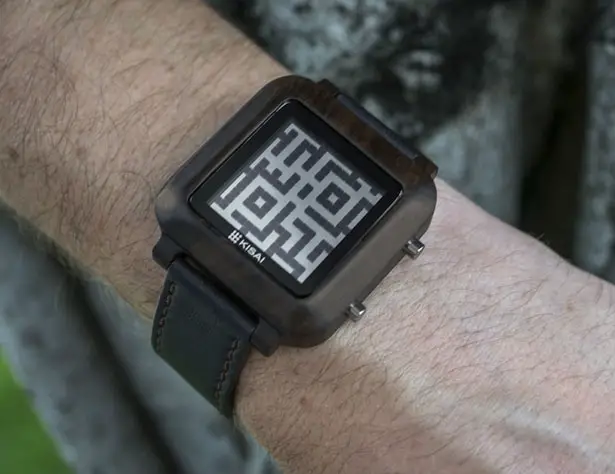 Tokyoflash Kisai Maze Wood LCD Watch