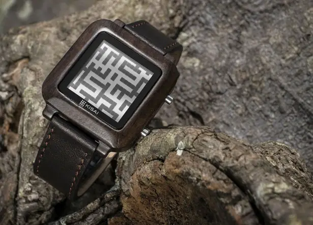 Tokyoflash Kisai Maze Wood LCD Watch