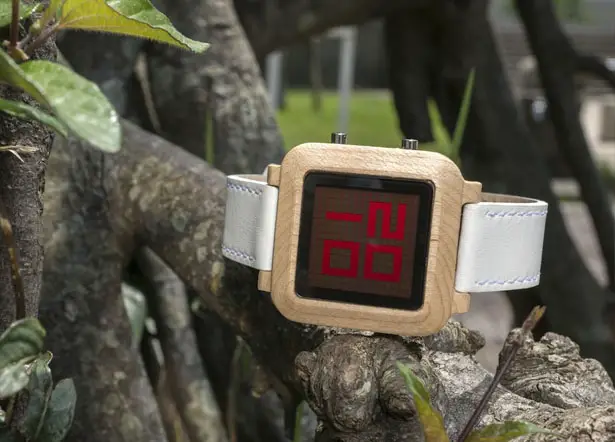 Tokyoflash Kisai Maze Wood LCD Watch