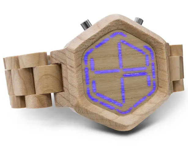 Tokyoflash Kisai Night Vision Wood LED Watch : Press The Button to Reveal the Magic