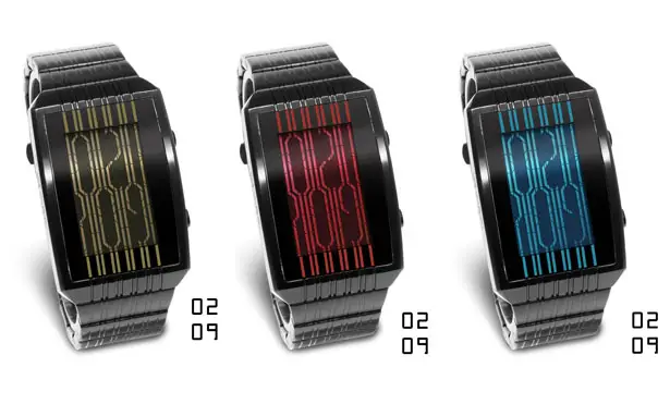 Tokyoflash Kisai Online LCD Watch Features Vertical Lines Theme in Cryptic Pattern