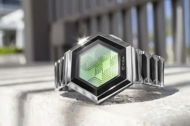 Kisai Quasar Pulsating Hexagonal Watch by Laszlo Scheffer