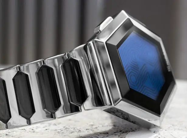 Kisai Quasar Pulsating Hexagonal Watch by Laszlo Scheffer