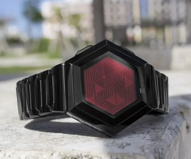 Kisai Quasar Pulsating Hexagonal Watch by Laszlo Scheffer