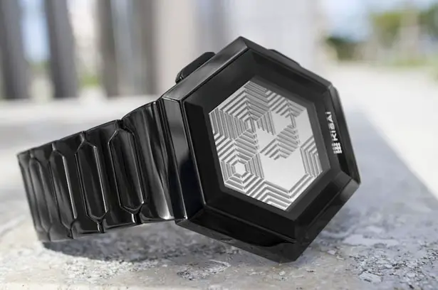 Kisai Quasar Pulsating Hexagonal Watch by Laszlo Scheffer