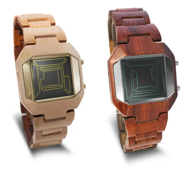 Gorgeous Tokyoflash Kisai Space Digits Wood Watch