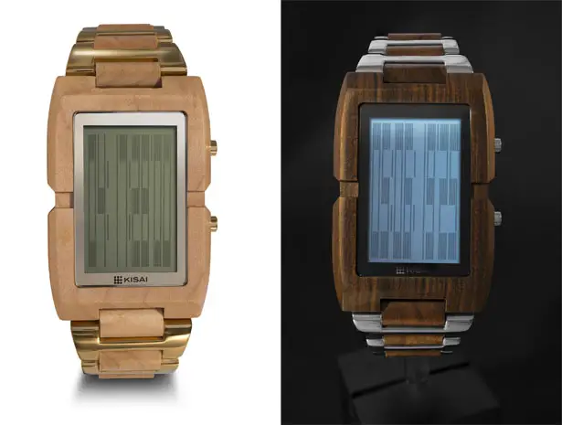 Tokyoflash Kisai Upload Wood LCD Watch