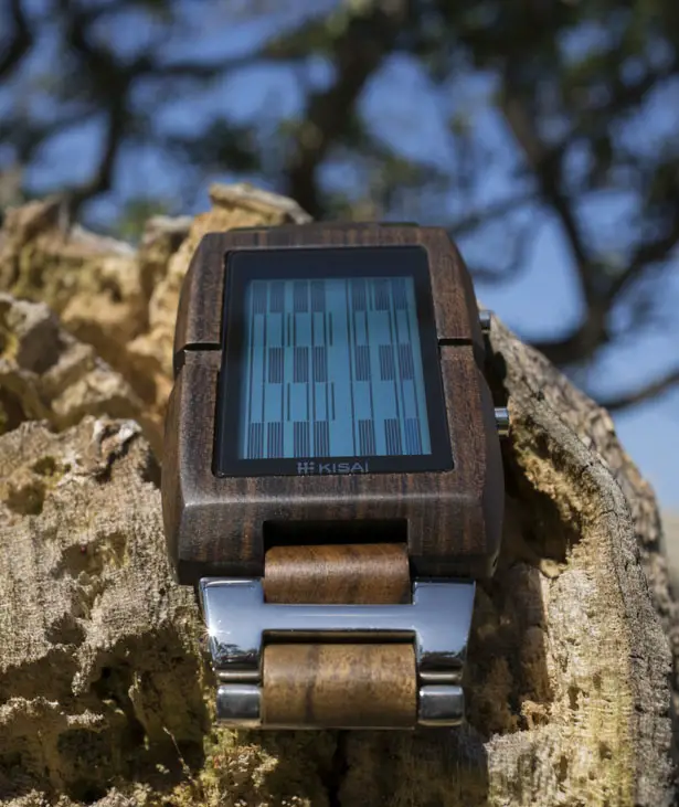 Tokyoflash Kisai Upload Wood LCD Watch with MicroSD Card to Keep Your Important Data