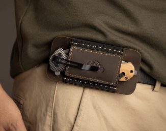 Carry Your Pocket Knife in Style with Topstache Horizontal Carry Leather Sheath