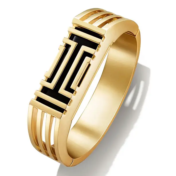 Tory Burch Elegant Metal Hinged Bracelet for Fitbit Tuvie Design