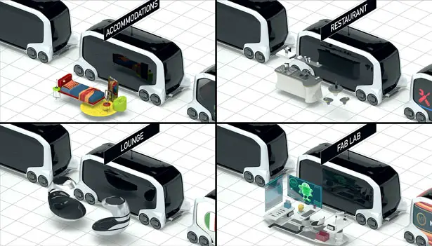 Futuristic Toyota E-Palette Concept Vehicle - Mobility Services Platform (MSPF)