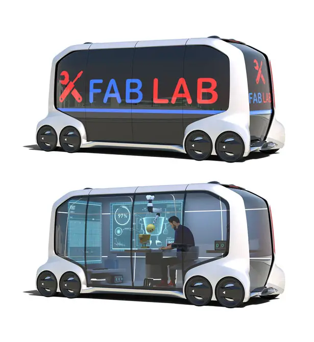 Futuristic Toyota E-Palette Concept Vehicle - Mobility Services Platform (MSPF)