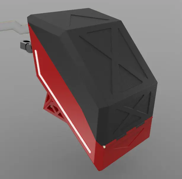 Tram Box : Bag Case for Bicycle with Thin LED Lights On Both Sides