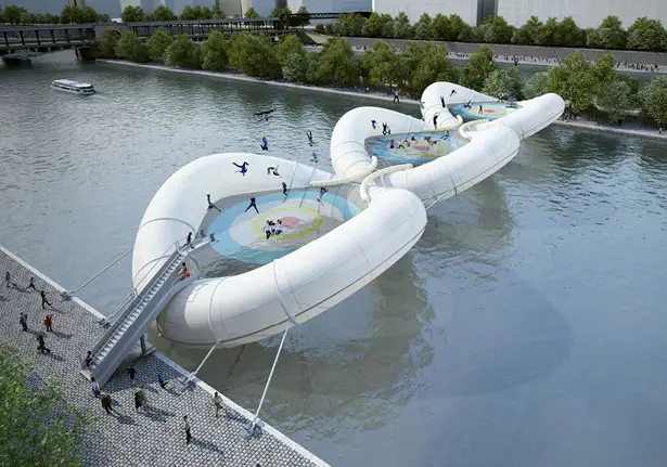 Trampoline Bridge Concept for Paris by Atelier Zundel Cristea