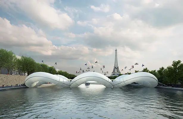 Trampoline Bridge Concept for Paris by Atelier Zundel Cristea