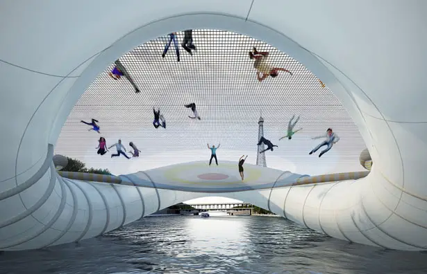 Trampoline Bridge Concept for Paris by Atelier Zundel Cristea