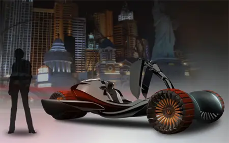 Futuristic Car Design with Transforming Multifunctional Wheels