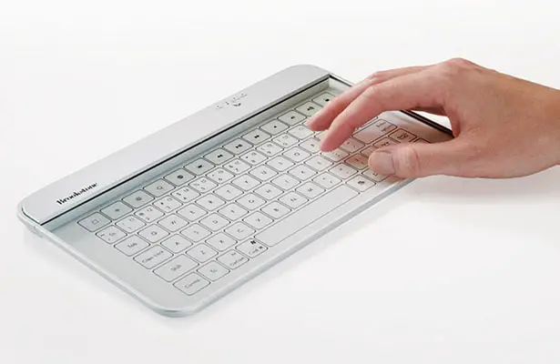 Futuristic Full QWERTY Transparent Wireless Glass Keyboard for Your Portable Devices