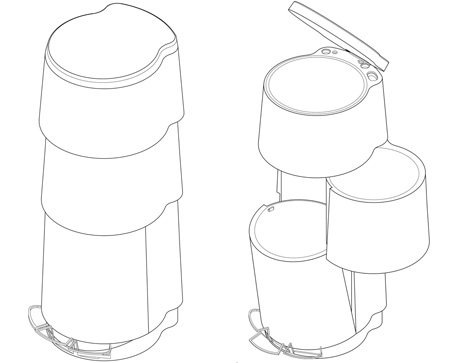 tri3 three tier trash can