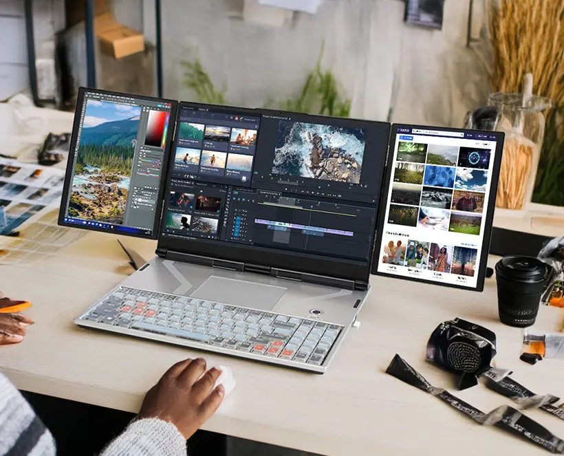 TriMax Pro - Triple-Screen Laptop for Max Productivity