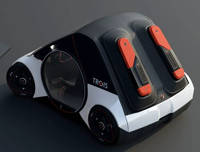 'Inception' Inspired TROIS Triangle Shaped Vehicle Concept by WookZoon Kwon