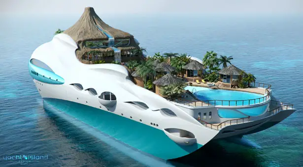 Tropical Island Paradise Mega Yacht by Yacht Island Design