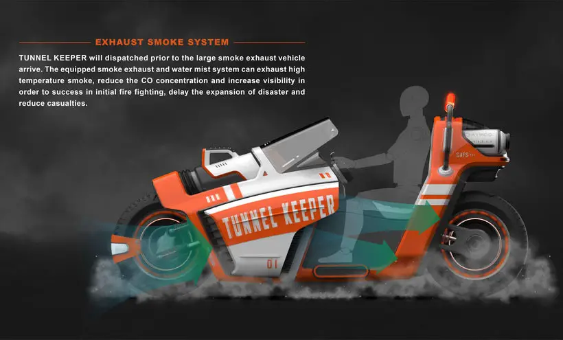 Tunnel Keeper - High-Mobility Fire Rescue Vehicle for Tunnel by Shu-Qing Ou, Wei-Chi Chen, Ying-Cih Shao, and Ching-Hsin Hsu
