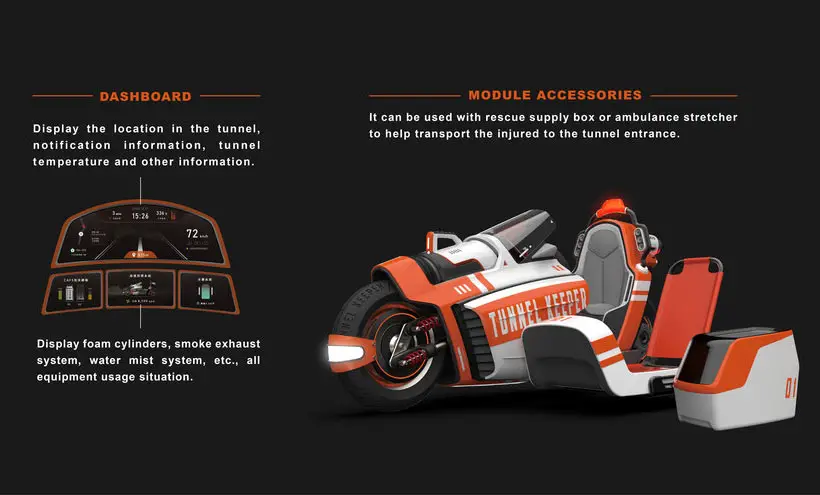 Tunnel Keeper - High-Mobility Fire Rescue Vehicle for Tunnel by Shu-Qing Ou, Wei-Chi Chen, Ying-Cih Shao, and Ching-Hsin Hsu