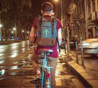 Turn Signal Commuter Backpack Alerts Other Drivers about Your Direction