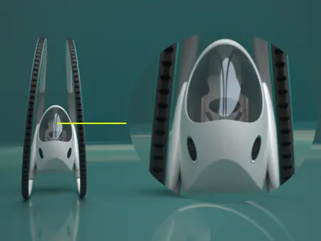 TW Transporter Single Seater Magnetic Field Powered Vehicle Concept