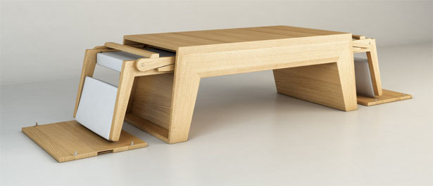 Twins Coffee Table/Lounge Chairs by Claudio Sibille