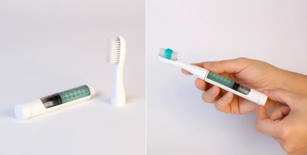 Twist&Brush : Toothpaste and Toothbrush in One