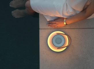 Elegant Uma Sound LED Table Lamp with Bluetooth Speaker Invokes The Warmth of a Campfire