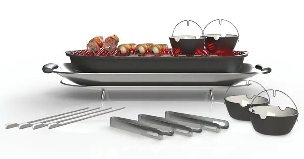 Unikia Social Grill by Indeed Is A Charcoal Barbecue For Table Use