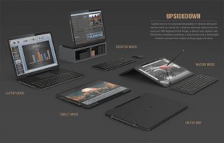 Upsidedown Convertible PC Features Laptop, Tablet, Wacom, and Desktop Mode