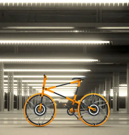 urban bike with folding wheel system