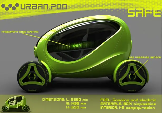 Urban.Pod Compact Vehicle To Explore Urban Jungle by Paulo Encarnação