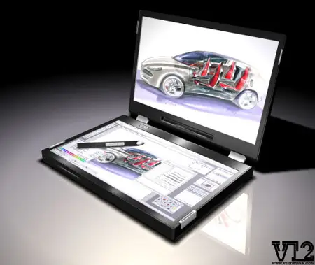 v12 dual touch screen laptop concept