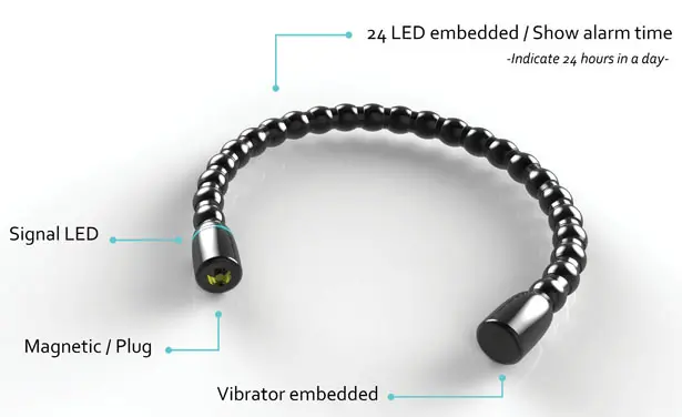 VAM Alarm Bracelet Silent Vibrating Personal Alarm Clock Tuvie Design
