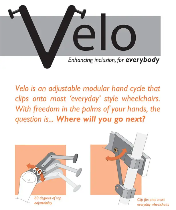 Velo Modular Sports Interface for Wheelchair User by Mark Wafforne