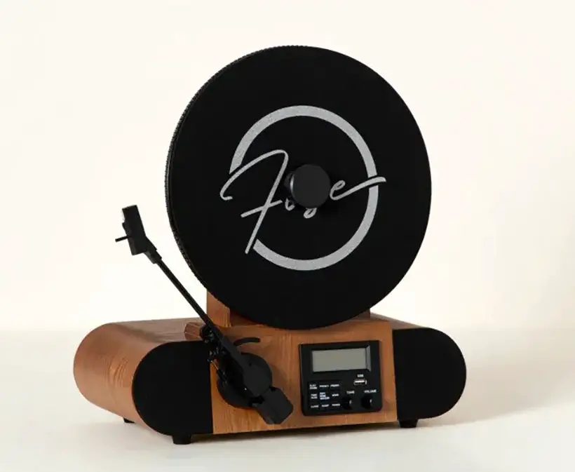 Vertical Vinyl Record Player with Bluetooth