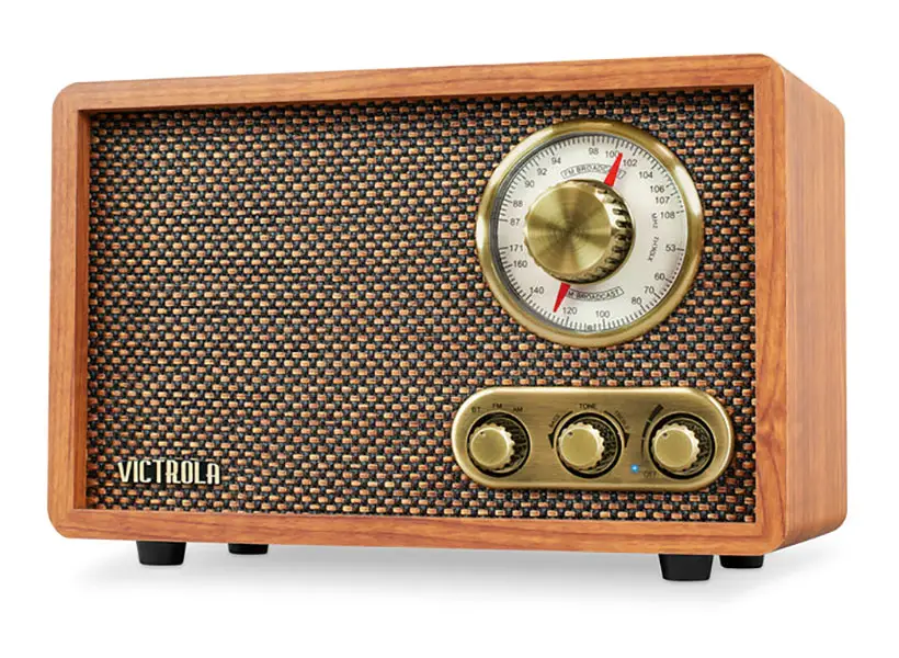 Victrola Retro Wood Bluetooth FM/AM Radio with Rotary Dial